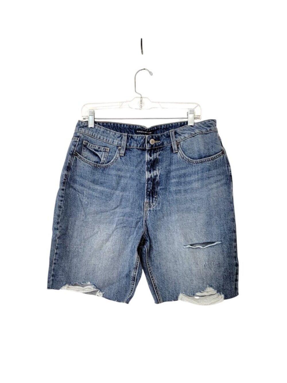 Lucky Brand High Rise Destroyed Denim Bermuda Shorts NWT - Picture 5 of 8